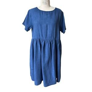 Tradlands Nico Dress in Blue Linen Tencel Size Large